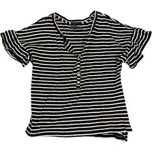 Abercrombie & Fitch Black and White Striped Short Sleeve Tee